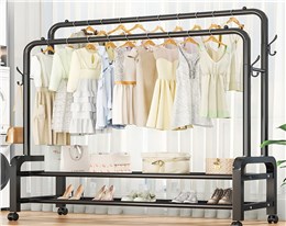 可移动双层置衣架